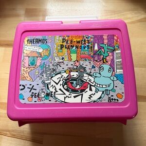 Retro vintage 1987 Pee-Wee's Playhouse PINK Lunchbox lunch box Peewee Herman
